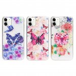 Wholesale 3D Butterfly Design Stand Slim Case for iPhone 12 / 12 Pro 6.1 (Pink)